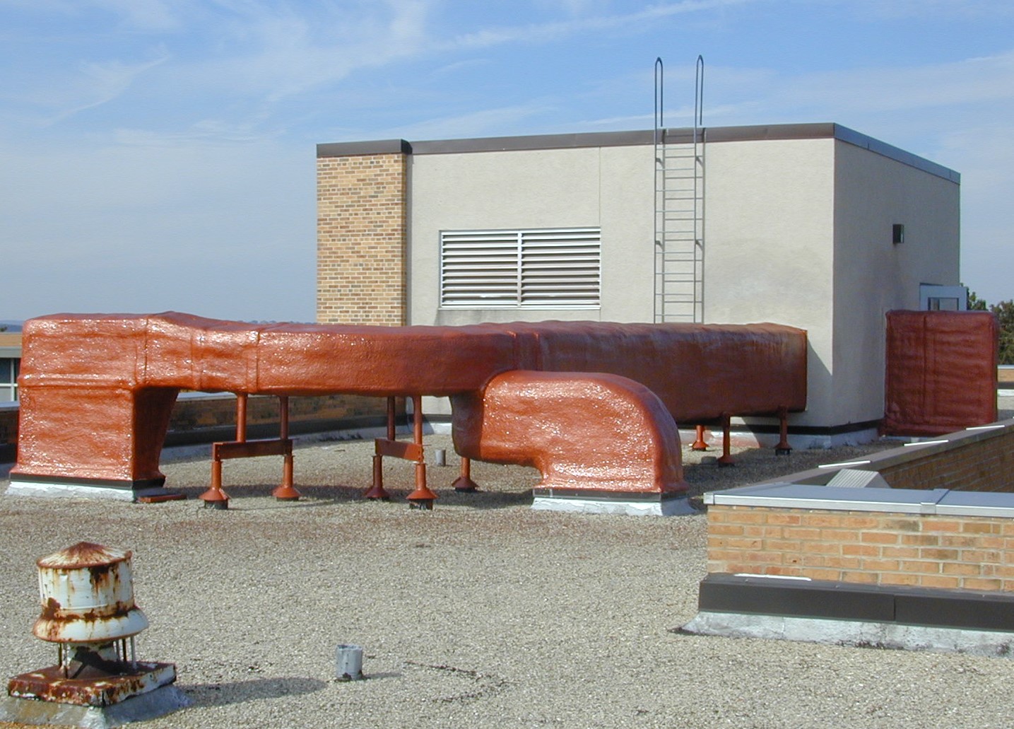 Roof surface being prepared before liquid membrane application
