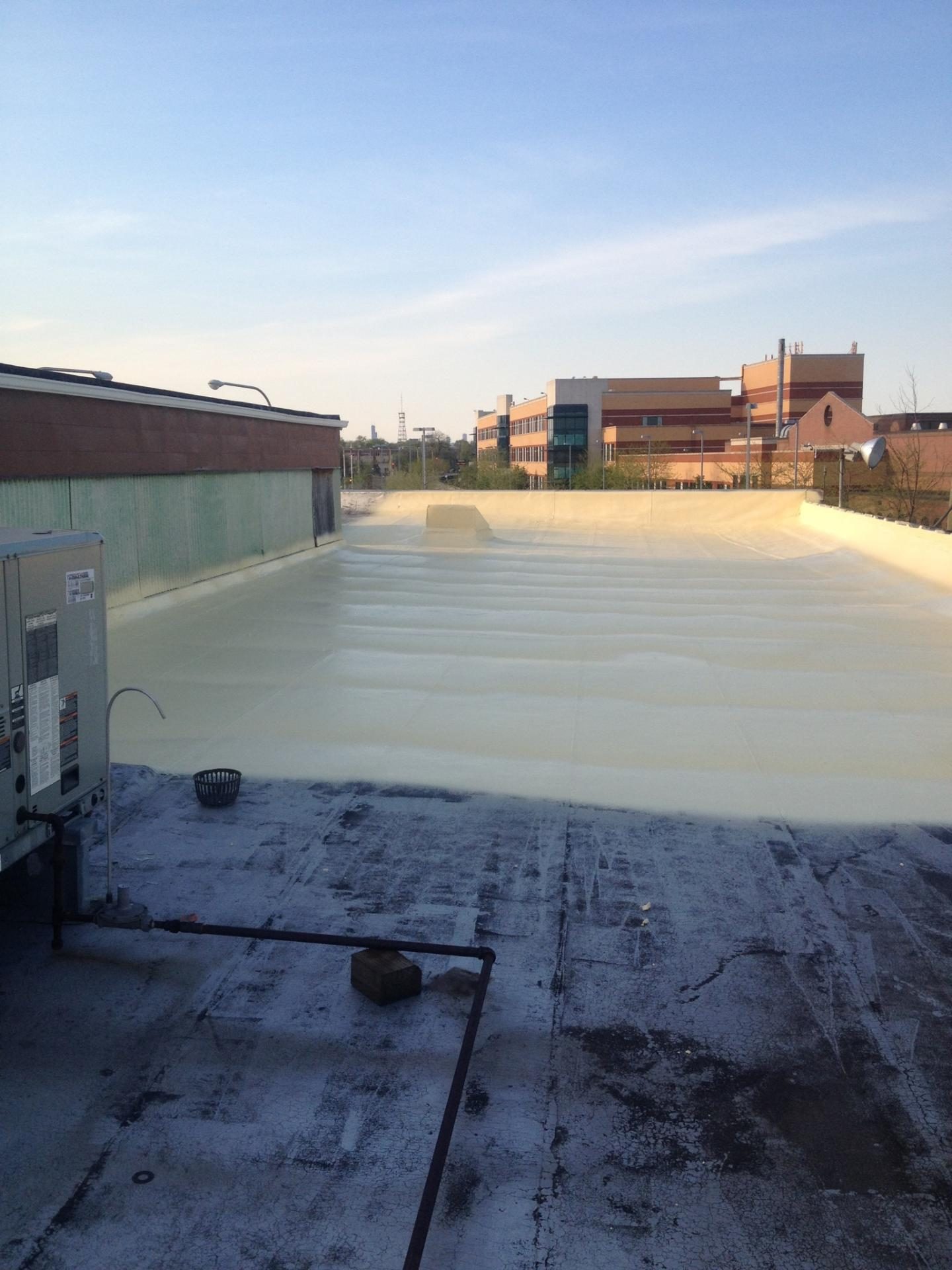Residential roof being evaluated for a liquid-applied membrane